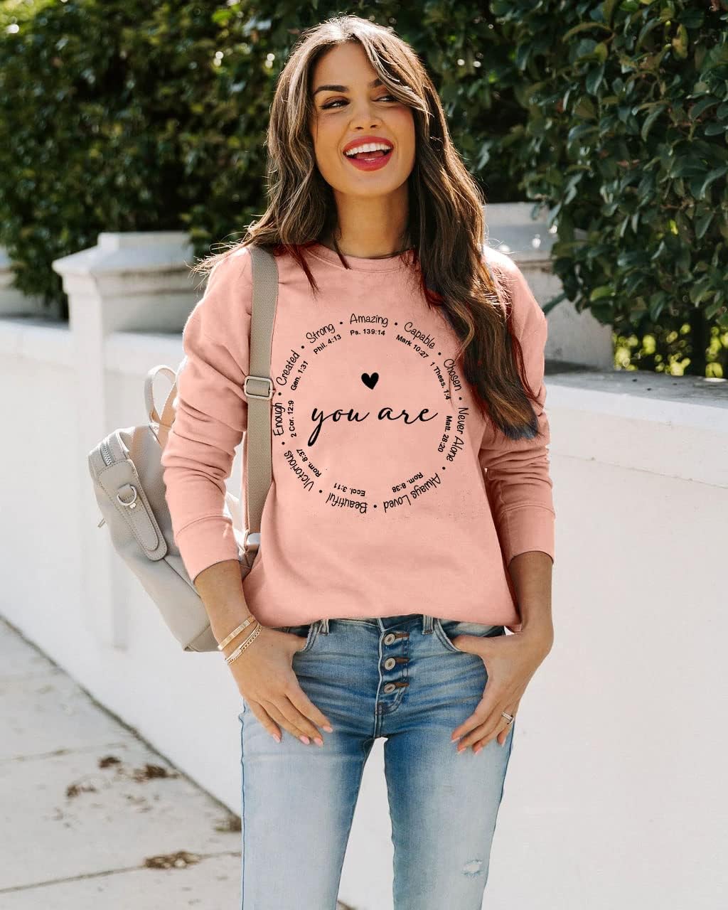 SUPEYA Christian Sweatshirt Women You are Inspiration Shirt Cute Heart Long Sleeve Blessed Saying Tops - Image 2