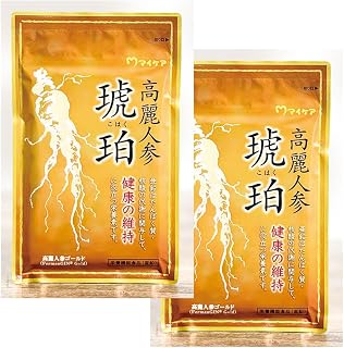 マイケア 高麗人参 琥珀（こはく） ２袋セット 1日1粒目安 韓国産の高麗人参「ゴールド」配合 栄養機能食品【公式】