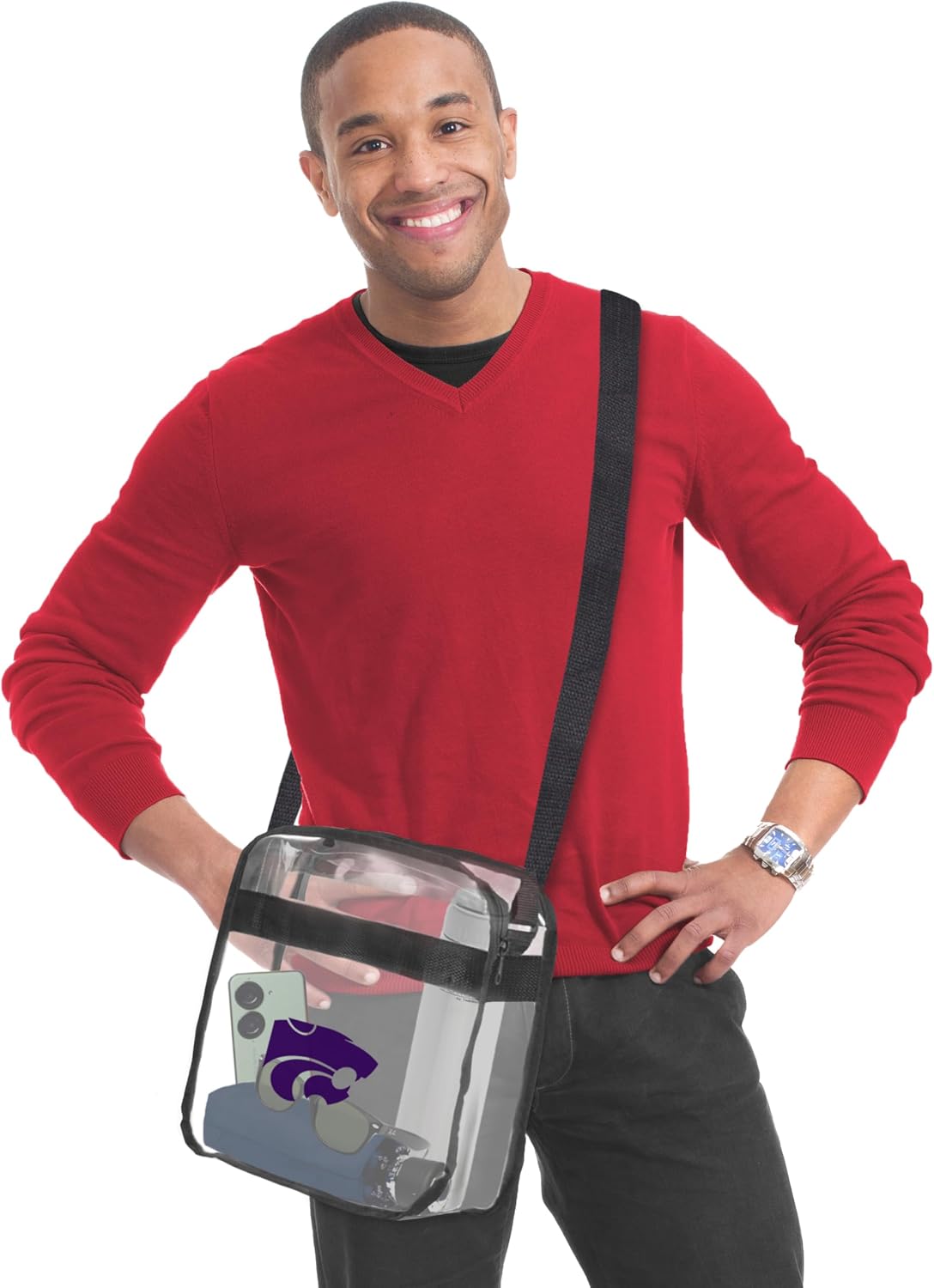 Littlearth Unisex NCAA Clear Carryall Crossbody Bag