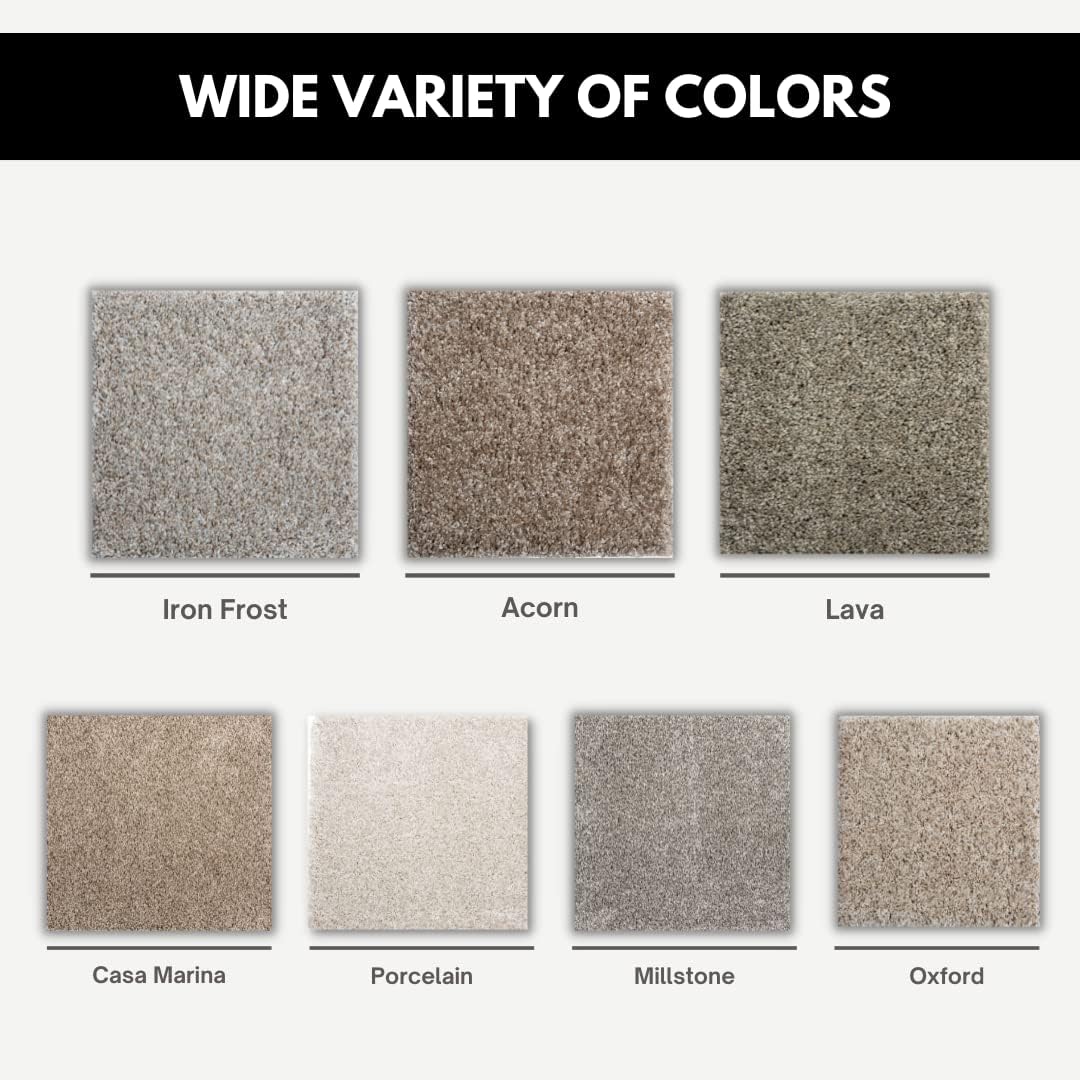 Smart Squares Easy Street Premium Made in The USA Carpet Tiles 18x18 Inch, Soft Padded, Seamless Appearance, Peel and Stick for Easy DIY Installation (486 Porcelain, 10 Tiles - 22.5 Sq Ft)