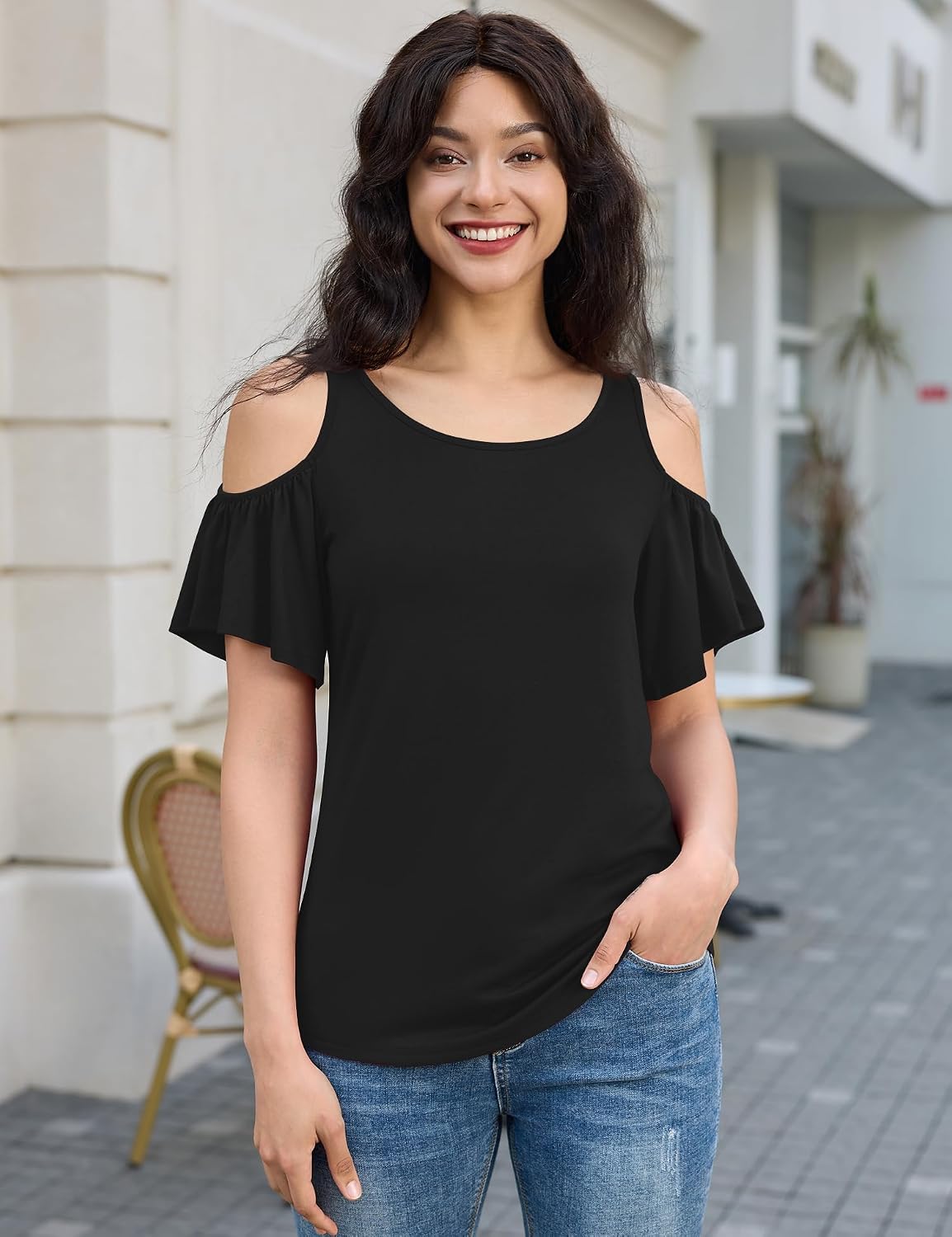 cute cold shoulder tops