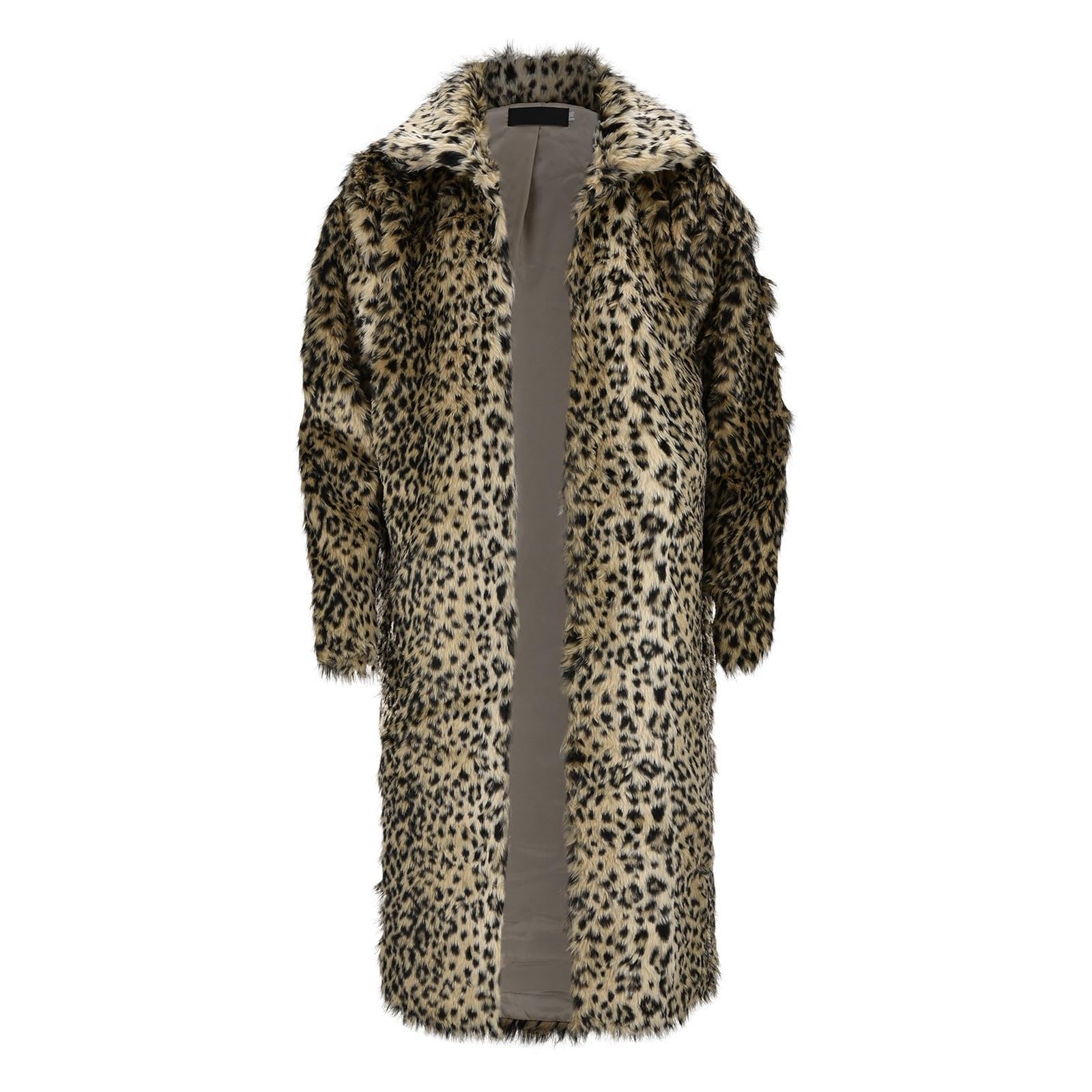 Herren Pelzmantel Winterjacke Lang Kunstpelz Mantel Reverskragen Plüsch Strickjacke Warme Felljacke Pelz Jacke Kunst Pelzkragen Wind Coat Warm Pelzjacke Langarm Revers Cardigan Parka