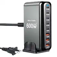 USB C Charger PD GaN Fast Charger Block 8-Port Fast Charging Station AC Adapter Compatible with MacBook Pro/Air, Chromebook, HP/ASUS/DELL Laptop, iPhone/Android Phone (600W)
