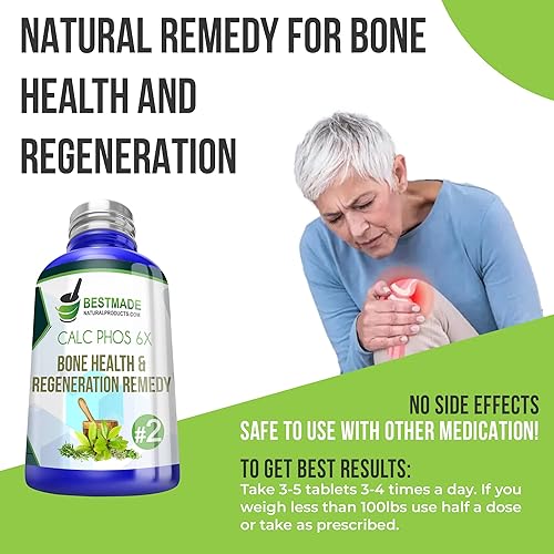 Miniatura 2 de Bestmade Naturalproducts.com Calc Phos 6X Remedio homeopático de sal celular para la salud ósea y regeneración  Ayuda con problemas de crecimiento,