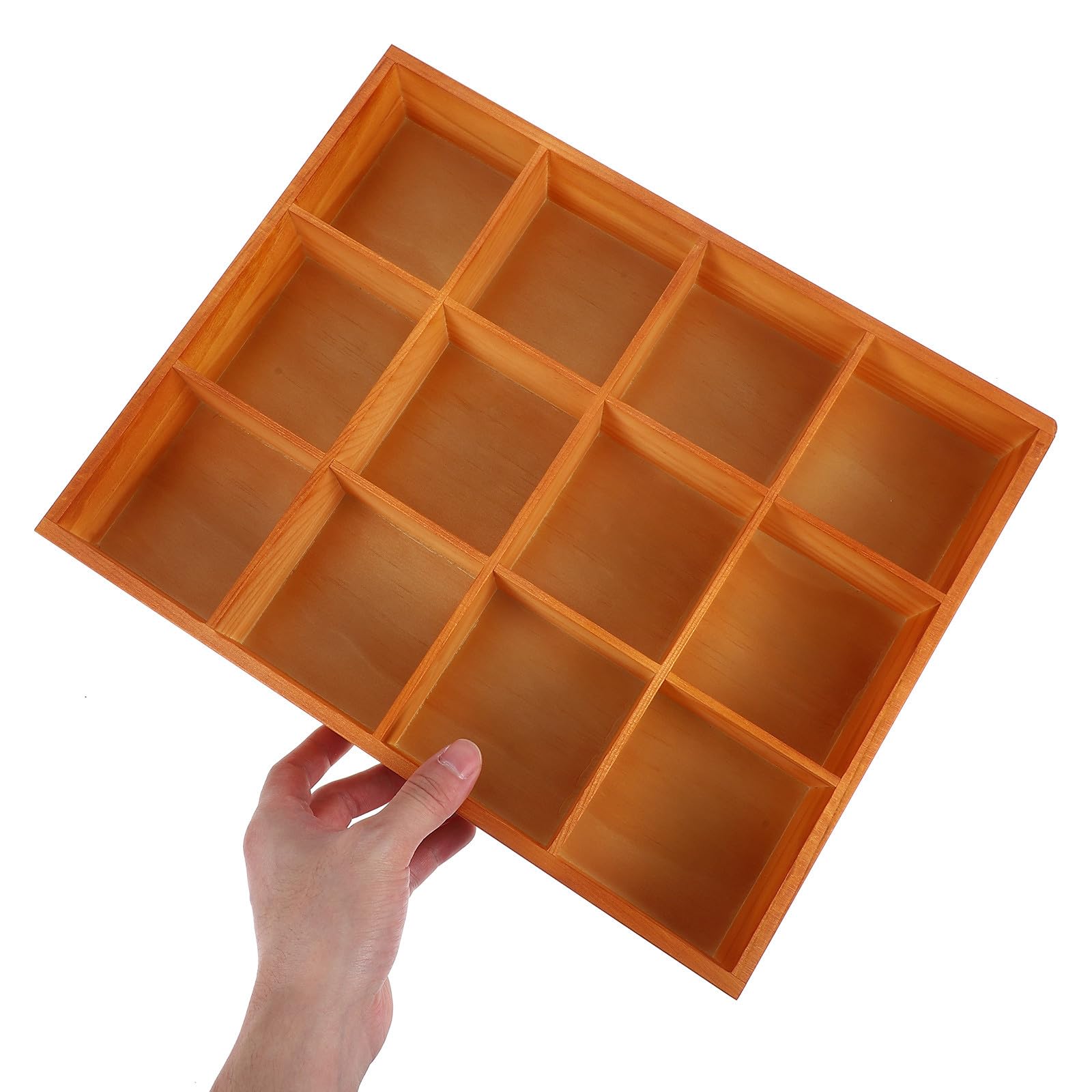 Contenitore Portaoggetti in Legno 12 Scomparti, Organizer per Cassetti di Calzini e Biancheria Intima, Divisorio per Armadio e Bagno per Ottimizzare Spazio e Ordine