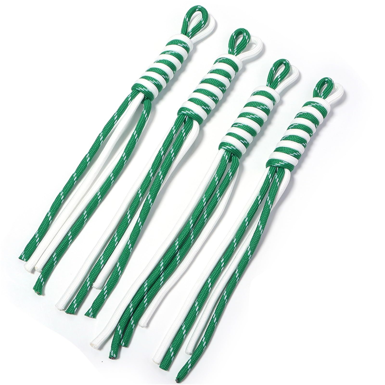 Nylon Cord Thread 20pcs Multicolor Braided Lanyard Keychain Anti Lost Knot Polyester Rope For DIY Handmade Keyring Bag Decoration Accessories for Bracelets Macrame(Green)