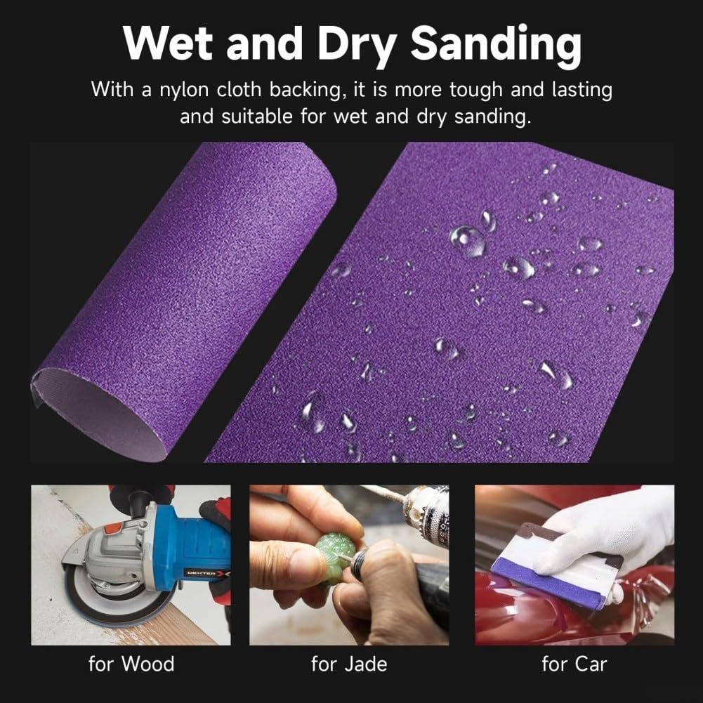 Rollo de cinta de lija de óxido de aluminio, abrasivo con respaldo de tela de alta precisión para pulido de madera y metal, rollo de papel de lija flexible antiobstrucción de 25 mm x 8 m, varios (C)