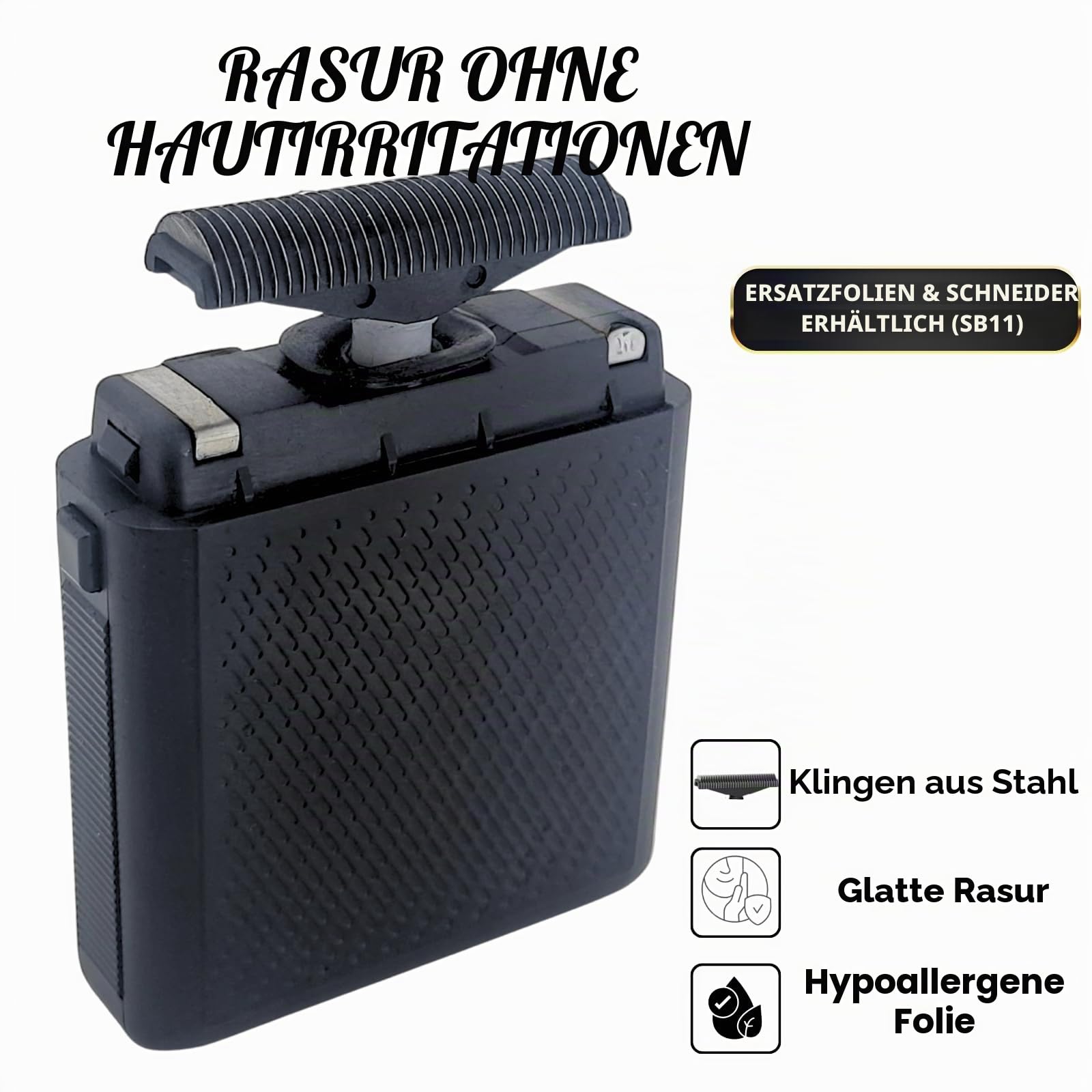 Supreme Trimmer Solo STF101 Herren-Einzelfolienrasierer (150 Minuten Laufzeit), kabellos, leistungsstark, USB-C-Mini-Größe, Reiserasierer für Friseure und Zuhause, Schwarz (Schwarz)