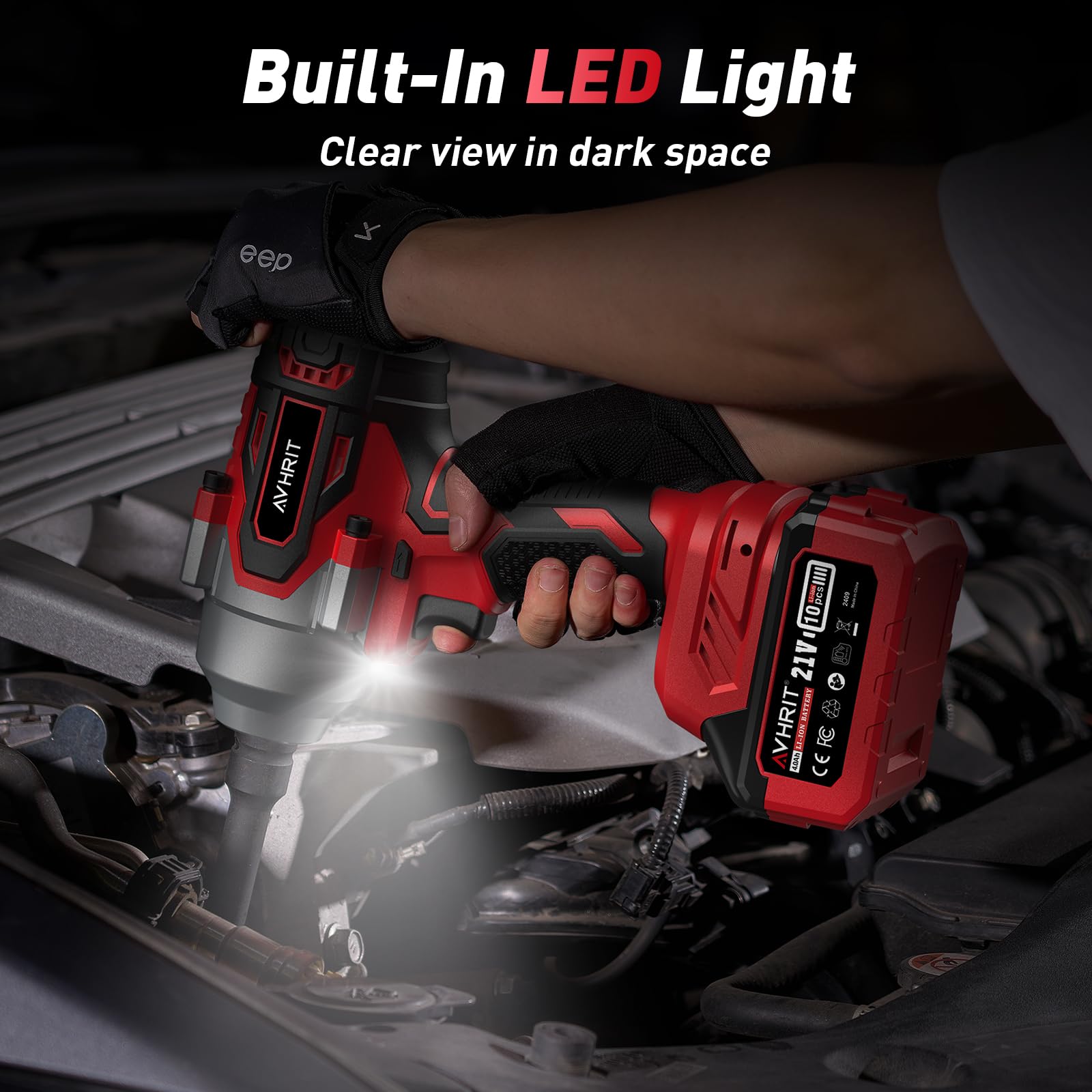 Schlagschrauber Akku 1300N.m Kompatibel mit Makita 18V Lithium-Akku | 1/2" Bürstenloser Akku-Schlagschrauber mit 2x 4000mAh Batterie, 5 Stecknüsse für Autoreifen und Gerüstbau