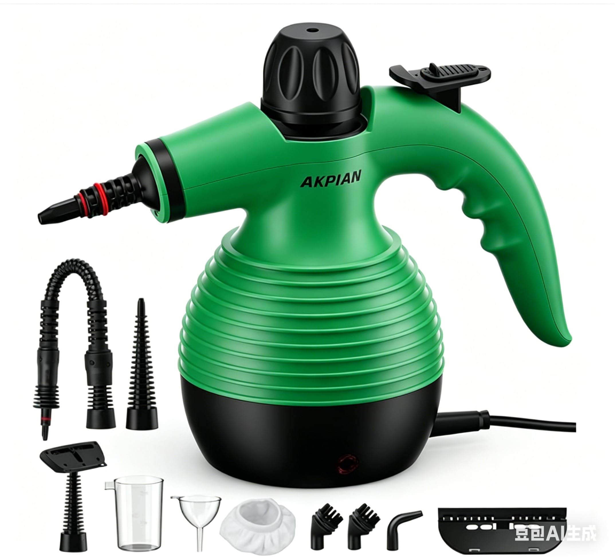Limpiador a Vapor de Mano 1050W – Sin químicos, elimina grasa, cal y bacterias. Incluye 10 accesorios para juntas, fogones, ventanas, baño, coche y tapicería.