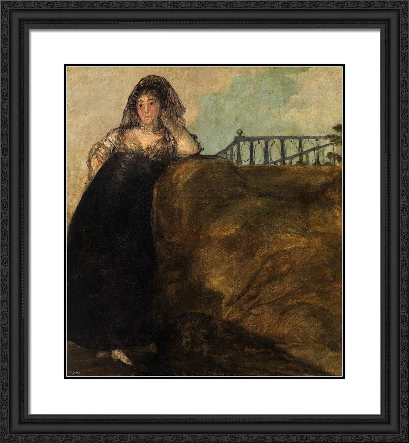 ArtDirect Goya, Francisco 20x21 Gold Ornate Framed Art Print with Double Matting Titled: The Seductress