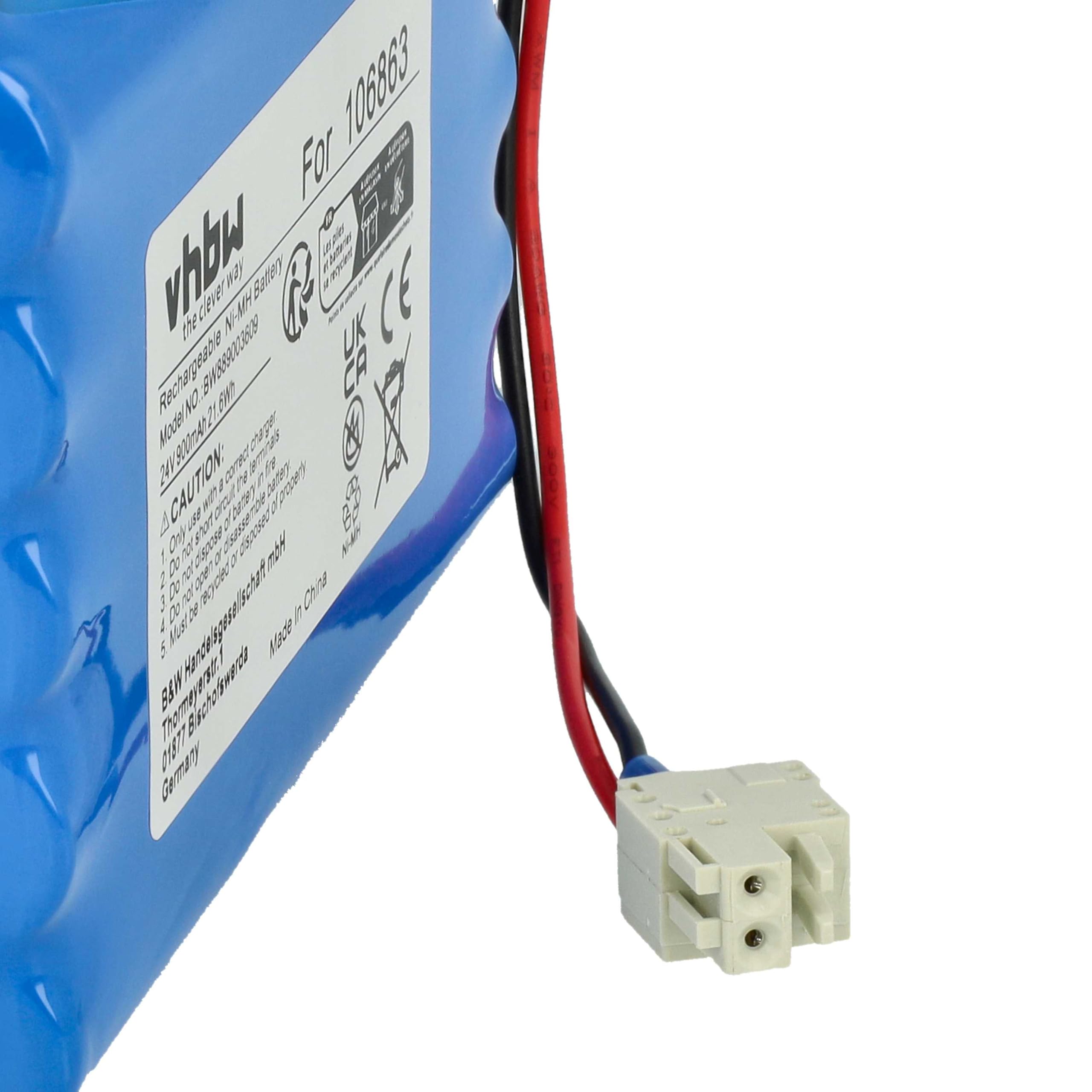 vhbw 4 x bateria kompatybilna z Geze Econo Drive EL, Slimdrive, Ecdrive u. Powerdrive przesuwne drzwi elektryczne (0,9 Ah, 24 V, NiMH)