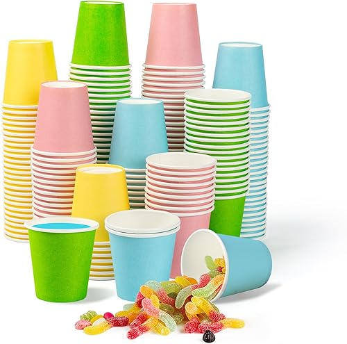 Paquete de 400 vasos de papel kraft de 3 onzas, tazas de café café expreso, vasos desechables para lavado de ratones, vasos de papel pequeños para