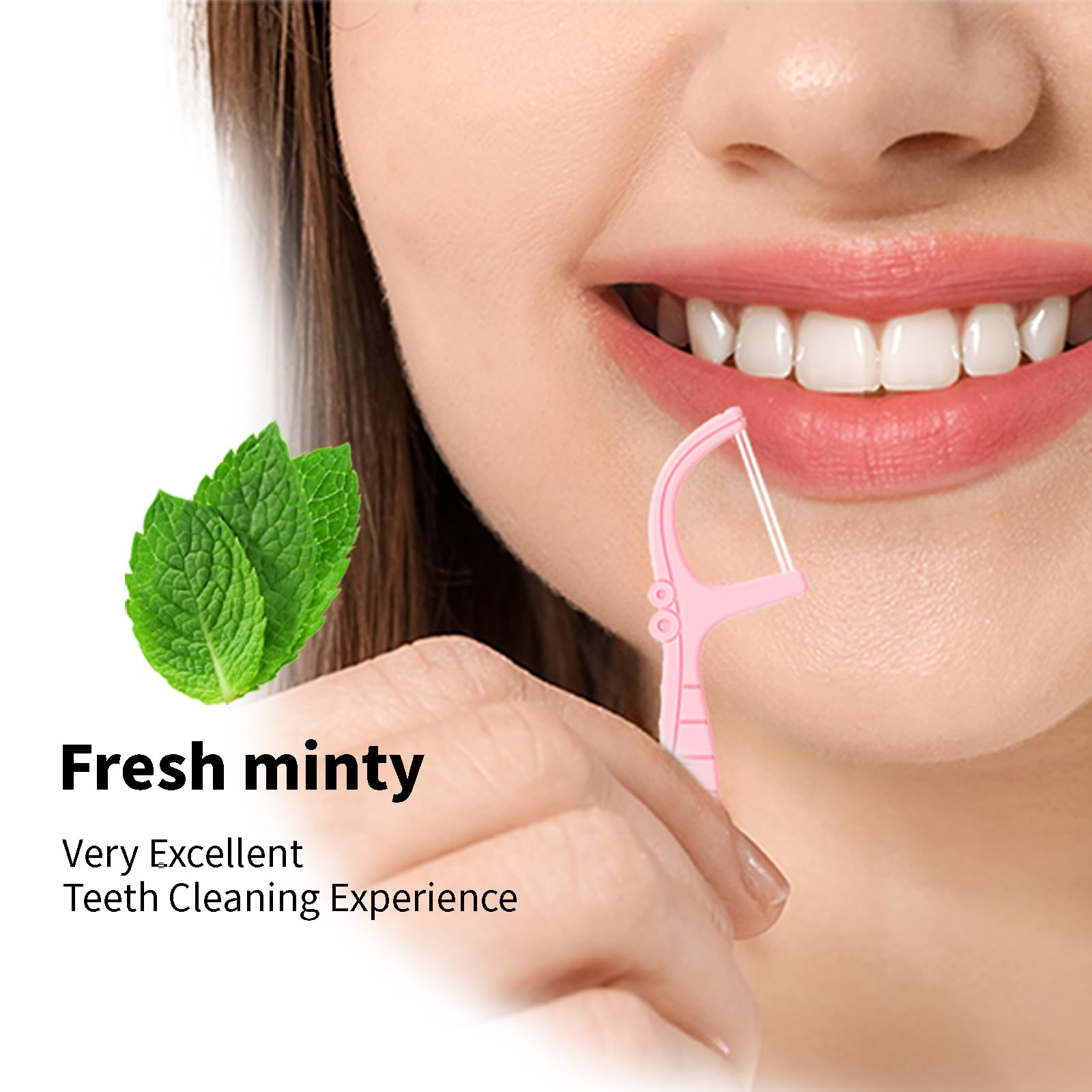 10 paquetes de doble línea de viaje de hilo dental de viaje, soporte, vienen con 100 palillos dentales BAIDENTAL de alta calidad para limpieza de dientes, sellados, portátiles, recargables, color rosa