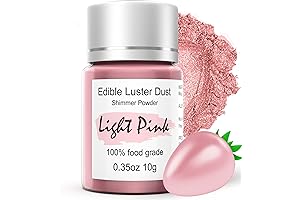 Edible Pink Shimmering Luster Dust for Baking – Light Rainbow DIY Gold...