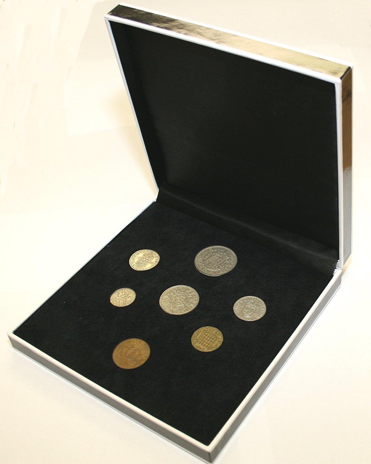 1957 Complete British Coin Year Set in a Specially Designed Quality Presentation Case (170mm x 170mm x 36mm) Contains Every Coin Issued In 1957 All Professionally Graded Very Fine or Better Condition