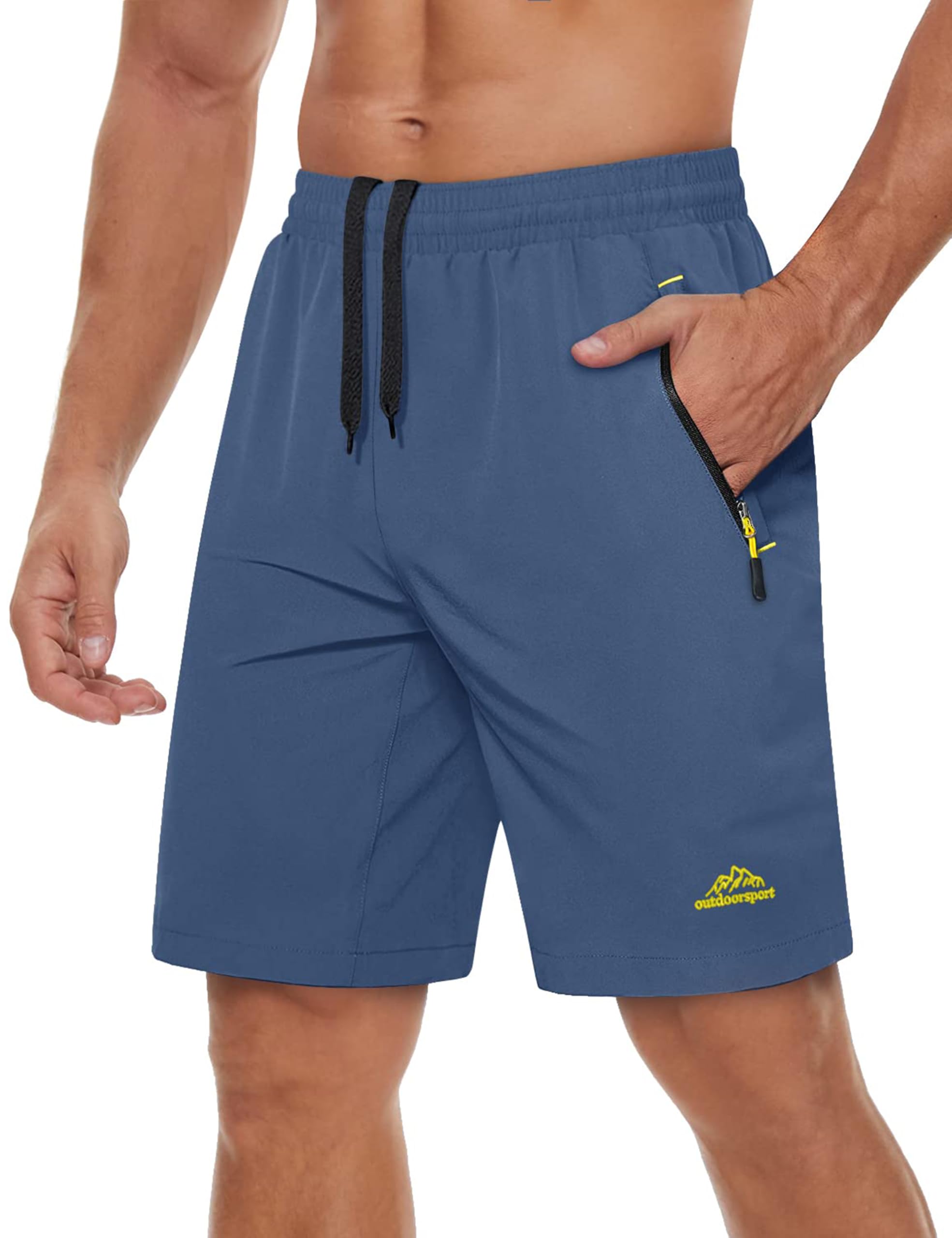 TACVASEN Men's Quick-Drying Training Shorts, Running Shorts, Breathable Sports Shorts with Zip Pockets — view 21