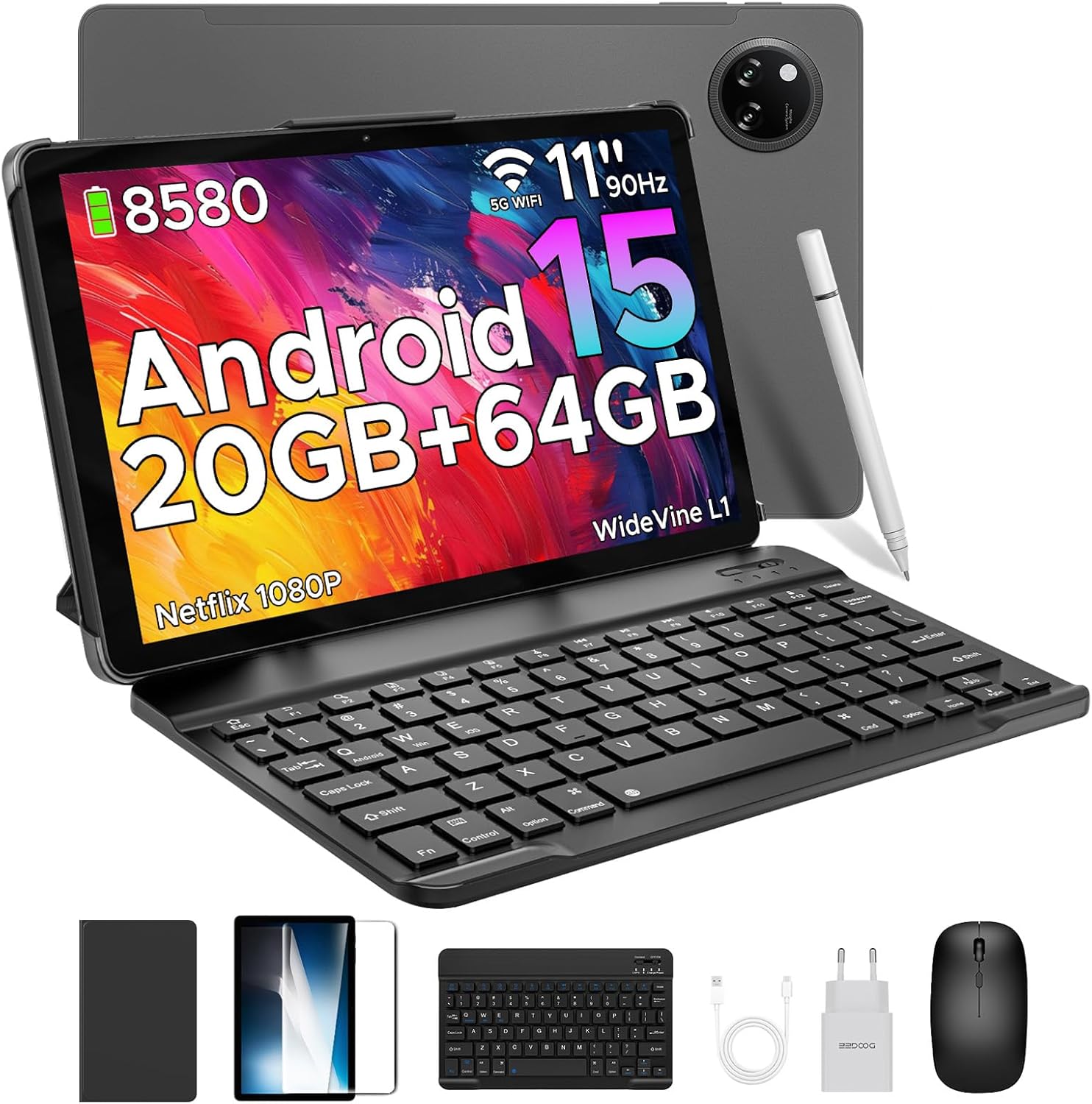 Tablette DOOGEE Tab A9+ Android 15 - 11" 90 Hz - 20 Go RAM - 5G/WiFi - Clavier Et Accessoires Inclus