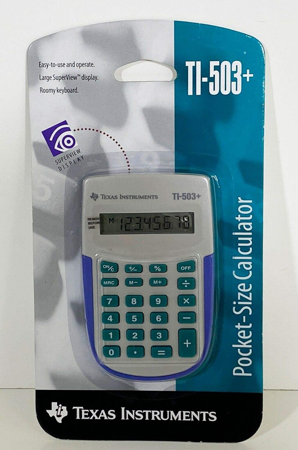 Texas Instruments Ti503sv Pocket Calculator, 8Digit LCD