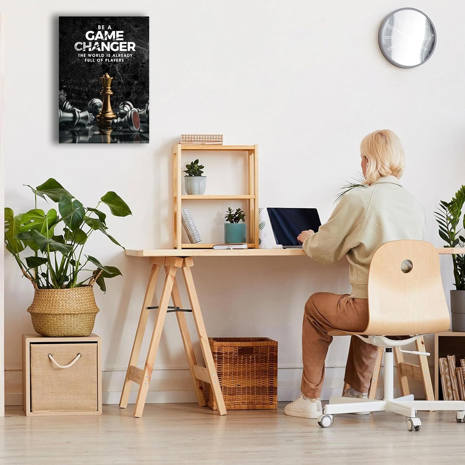 Inspirational Wall Art Be A Game Changer The World Is Already Full of Players Wall Decor International Chess Motivational Poster Canvas Painting Prints Wall Pictures for Home Decor Framed - Image 6