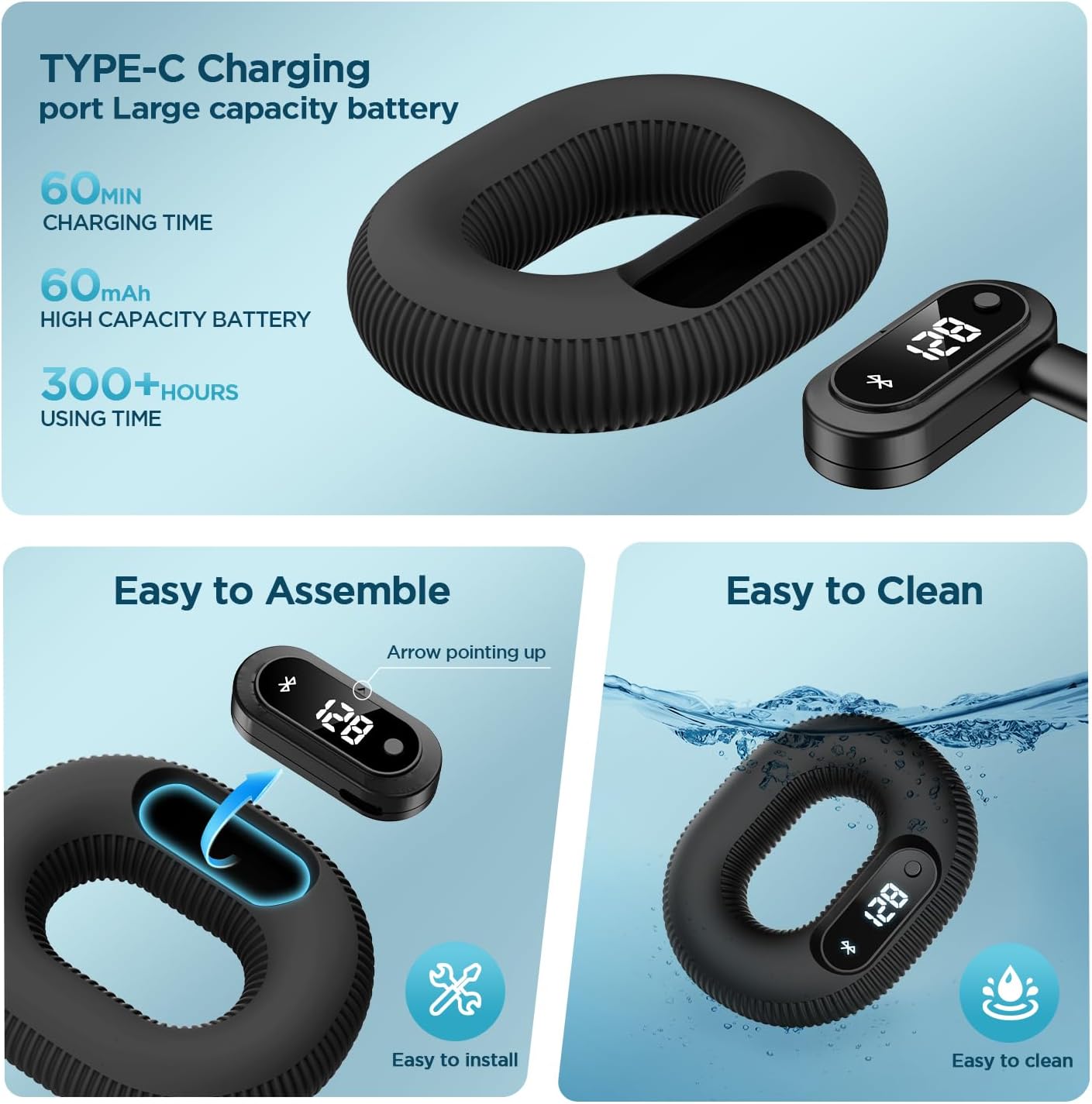 Smart Grip Trainer, Supports Multiple Game Interaction and HID Mode Video Browsing,Hand Gripper for Fitness, Stress Relief and Rehabilitation Training, Hand Exerciser - Image 8