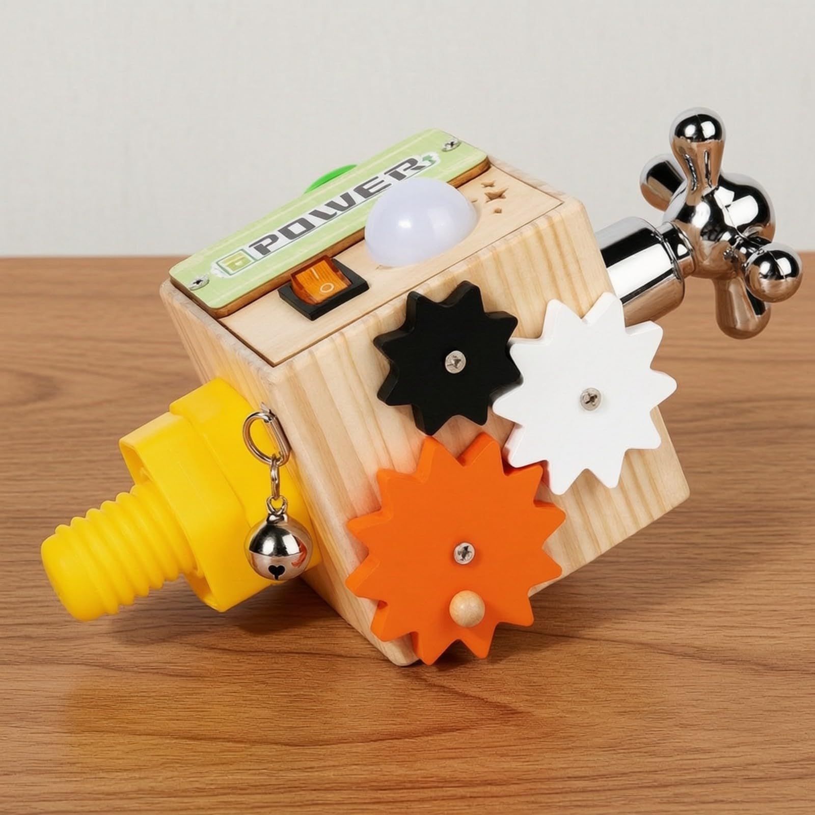 Cubo attività Metodo Educativo Non Elettrico Cubo attività con Interruttori e Ingranaggi Robusto Giocattolo Educativo, Viaggi