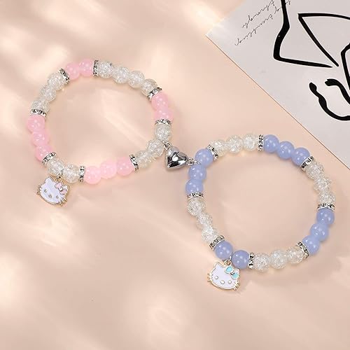 Miniatura 4 de SacXand Matching Bracelets for Couples Kitty Friendship braclets for best friends bf and gf Halloween Christmas Jewelry Gifts for Women Men Girls