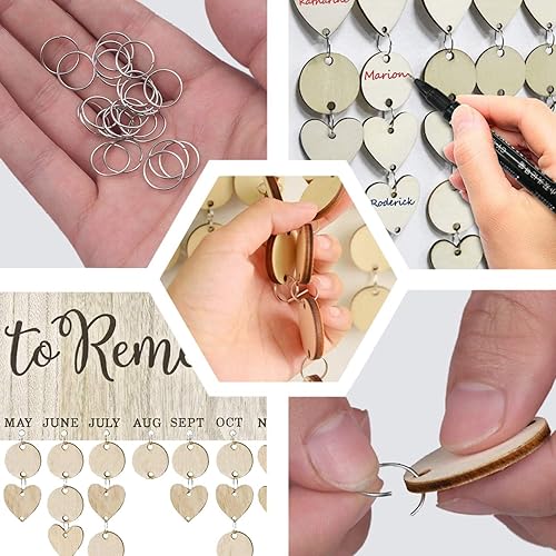 Miniatura 10 de Acoavo Cartel de feliz cumpleaños, regalos de Navidad para mamás papás, tablero de calendario de cumpleaños familiar de madera, placa decorativa