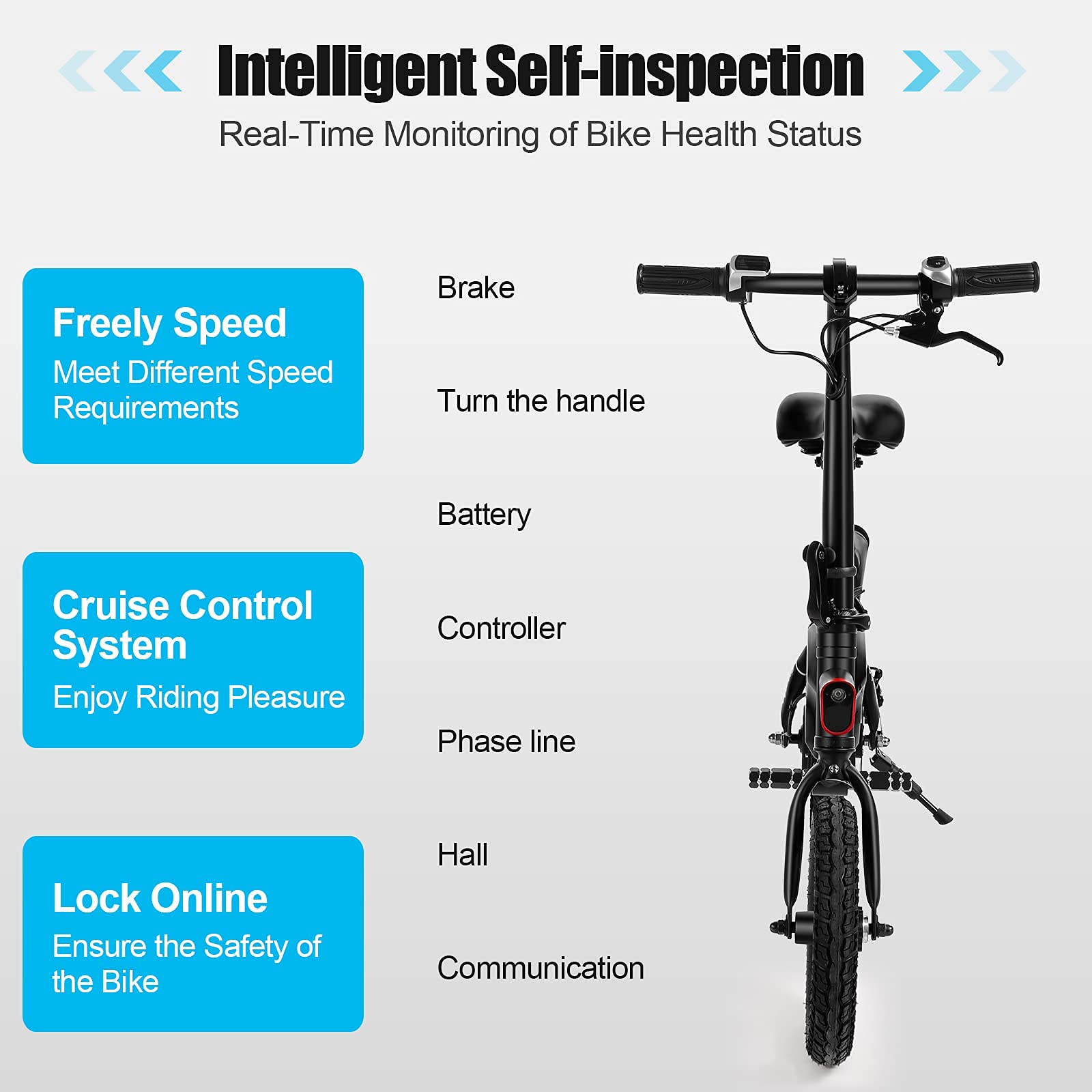 ANCHEER Folding Electric Bike Electric Bicycle EBike 350W Powerful