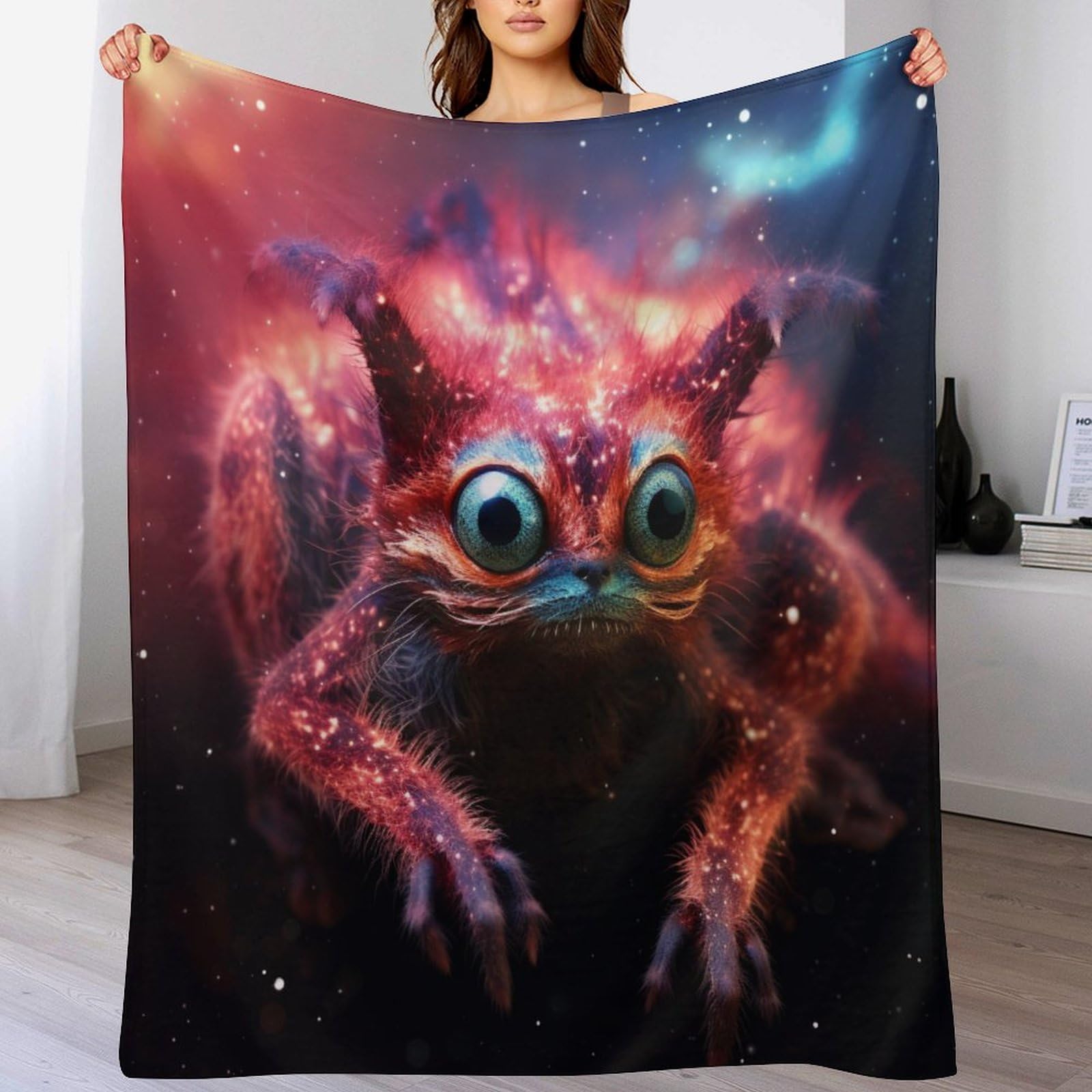Manta de forro polar Night Lemur con acabado premium de franela acogedora 150x200cm