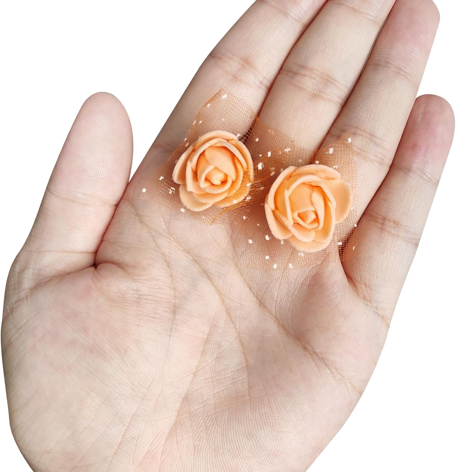 MECCANIXITY Artificial Rose Flower Heads, Red Mini Faux Flowers 0.8 Inch-1 Inch for DIY Craft Wedding and Party Decoration Pack of 72 - Image 6