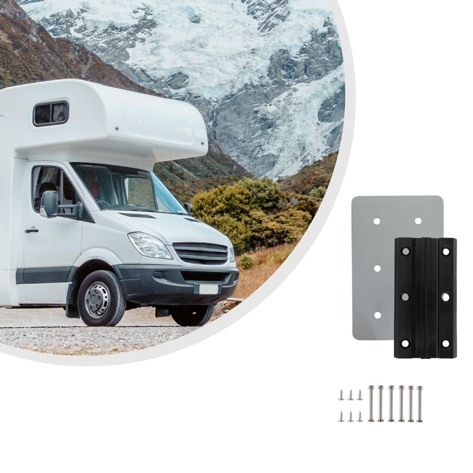 Support de montage pour pied de table pivotant pour camping-car Noir