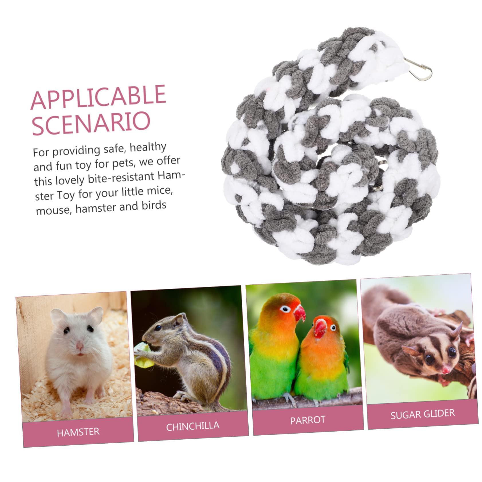 POPETPOP 4piezas Juguete De Cuerda para Hámster y Mascotas Pequeñas Accesorio De Natural y Seguro para Ejercicio y Diversión Compatible Cobayas y Petauros