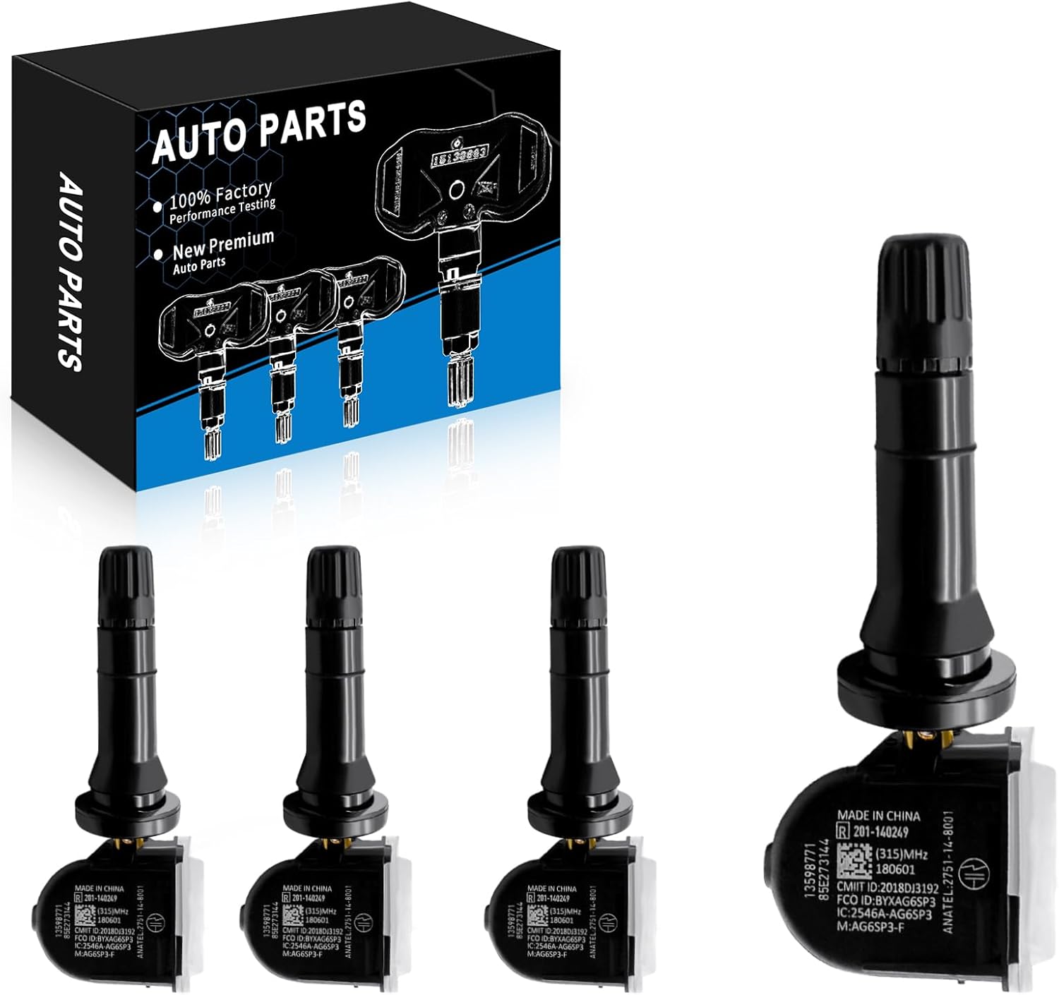 TPMS Sensor for:-Chevy Silverado 2007-2016 Equinox 2007-2022 Suburban for:-GMC Yukon 2007-2020 Acadia for:-Buick Enclave Encore Lacrosse for:-Cadillace Escalade 315MHz 4PCS OE# 13598771