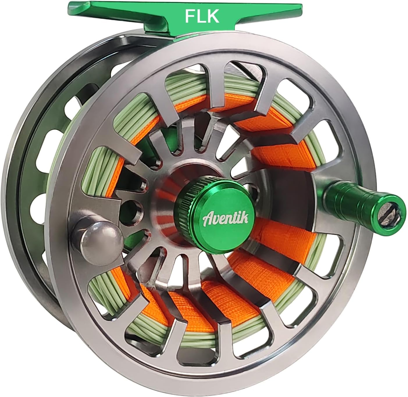 Aventik FLK II Fly Fishing Reel Aluminum Trout 3/5, 5/7, 7/9wt Large Arbor Freshwater Fly Reel with Line.