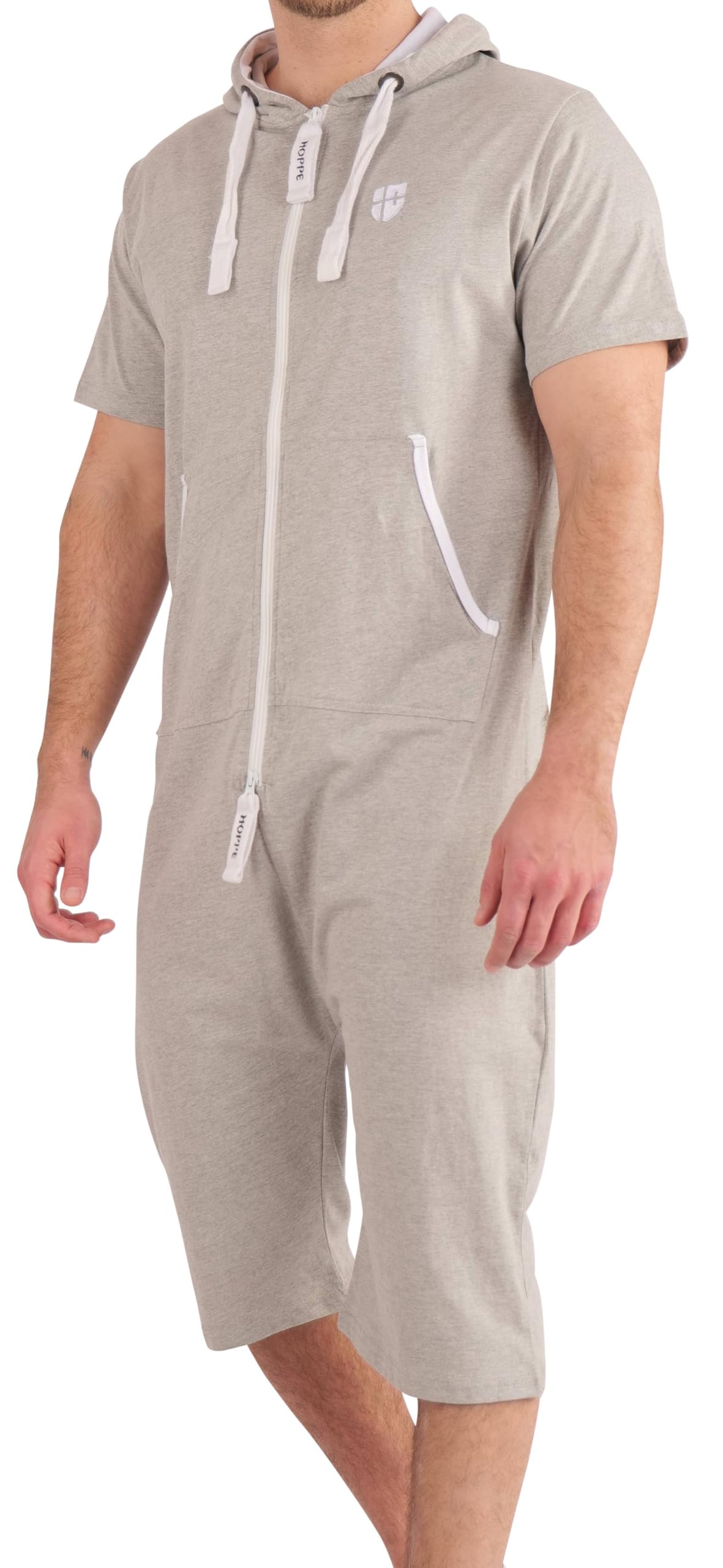 Gennadi Hoppe Herren Jumpsuit kurz Overall Einteiler Jogger für den Sommer