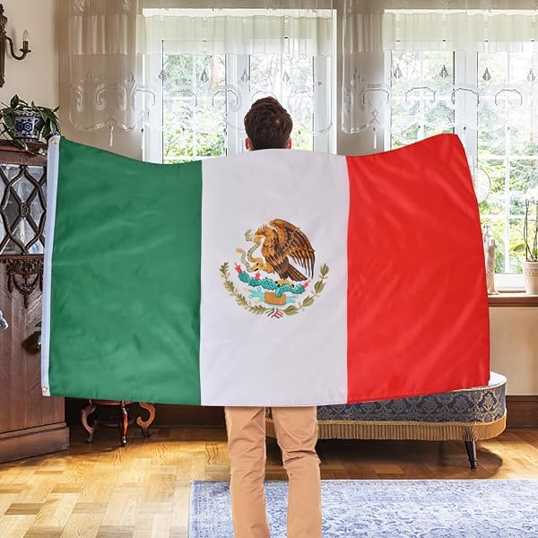 AhfuLife Mexico Flag 3x5 Ft for World Cup Decorations 2026, Double Sided with Brass Eyelets for Olympic Party Bar Garden Street Decoration Indoor Outdoor - 5