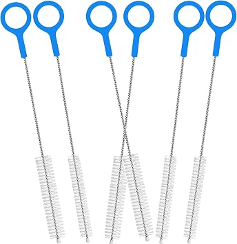 Straw Cleaner Brush Extra Long 12 Inch, Straw Brush Cleaner with Steel Wire 3mm Thick, Straw Cleaning Brush with Big Circular Handle for Cleaning Stanley Cup, Water Bottle, Straws, Sippy Cups 6-Pack
