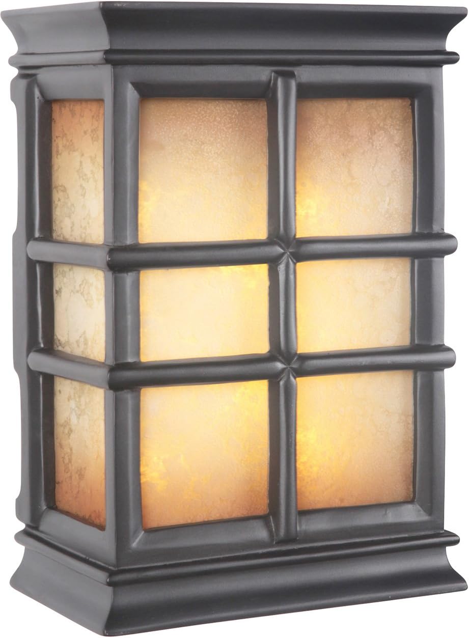 Craftmade ICH1505-BK Illuminated Chime System Hand-Carved Window Pane Lighted LED Door Chime, Black (10H x 7W)