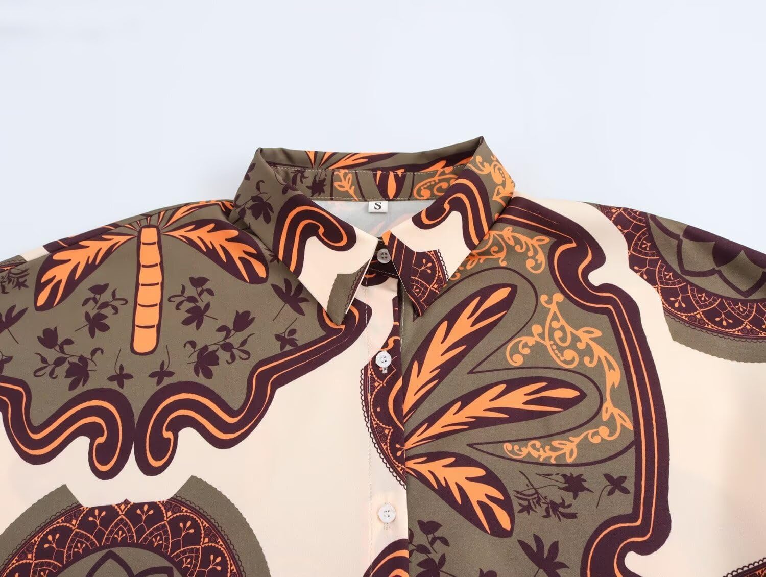 Mandonce Two Piece Sets for Women Printed Button up Shirt and Shorts Sets with Pockets Trendy Casual Vacation Outfits
