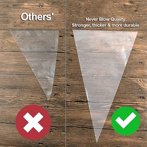 Miniatura 4 de 100 bolsas de pastelería, bolsas desechables de 16 pulgadas, bolsas de glaseado, 6 bolsas de glaseado, corbatas, bolsas de decoración de pasteles,