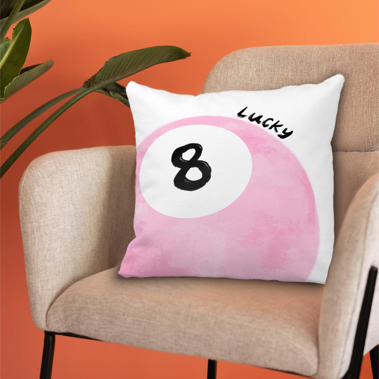 Preppy 8 Ball Pillow Covers - 18x18 Pink Lucky 8 Ball Pillowcase, Vintage Pool Throw Pillow Covers, Trendy Y2k Room Decor - Image 3