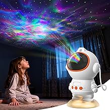 Fokky Starry Sky Astronaut Projector, LED Night Light Children with 8 Starry Sky Modes and Star Projection Night Light Function, Remote Control, Projector Galaxy with Timer for Children and Adults