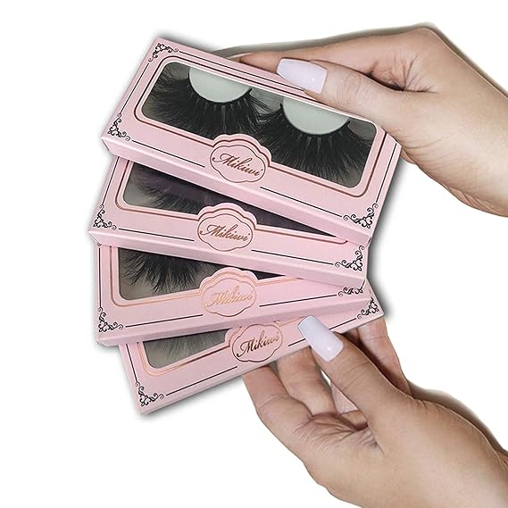 25mm Mink Lashes MIKIWI 4 Pack, Real 3D Mink Lashes, Fluffy