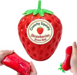 Crunchy Squishy Toys,Strawberry Squishy Fidget Toys,Slow Rise Squishies | Fidget Squishy Crunchy Stress ball,ASMR Toddler Sensory Toys for Kids with Autism Sensory Products,Kids Party Favors Gifts