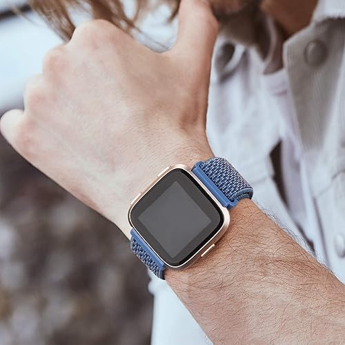 Miniatura 4 de Paquete de 3 correas de nailon compatibles con Fitbit Versa 2, Fitbit Versa, Versa Lite, Versa SE, correas de repuesto deportivas suaves y