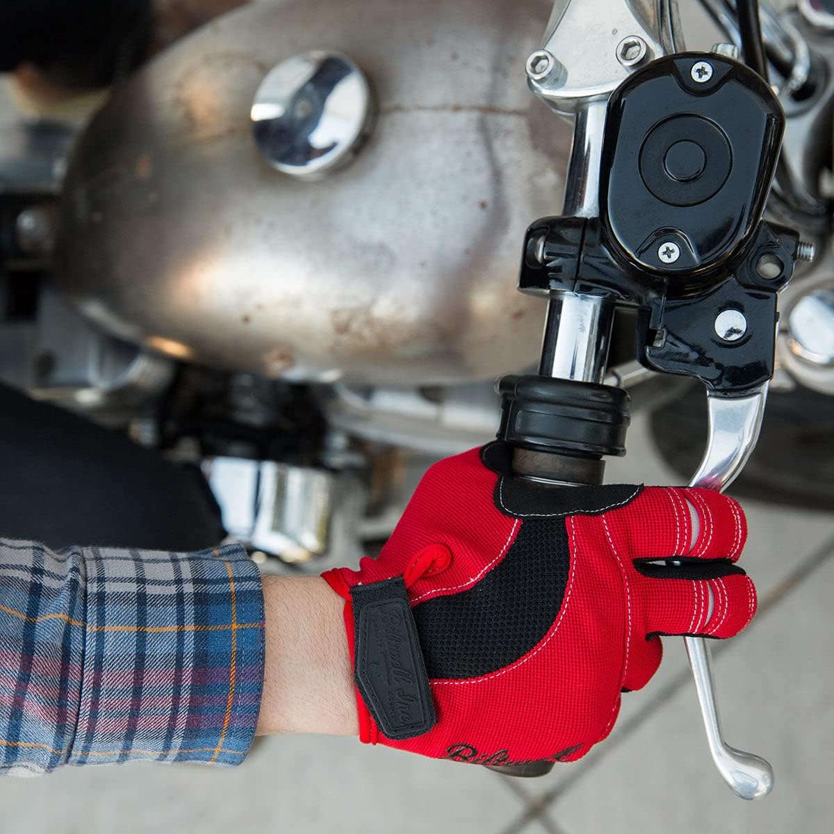 Biltwell Moto Gloves | Motorcycle Gloves | Abrasion Resistance | Breathable Fabric | Open Cuff