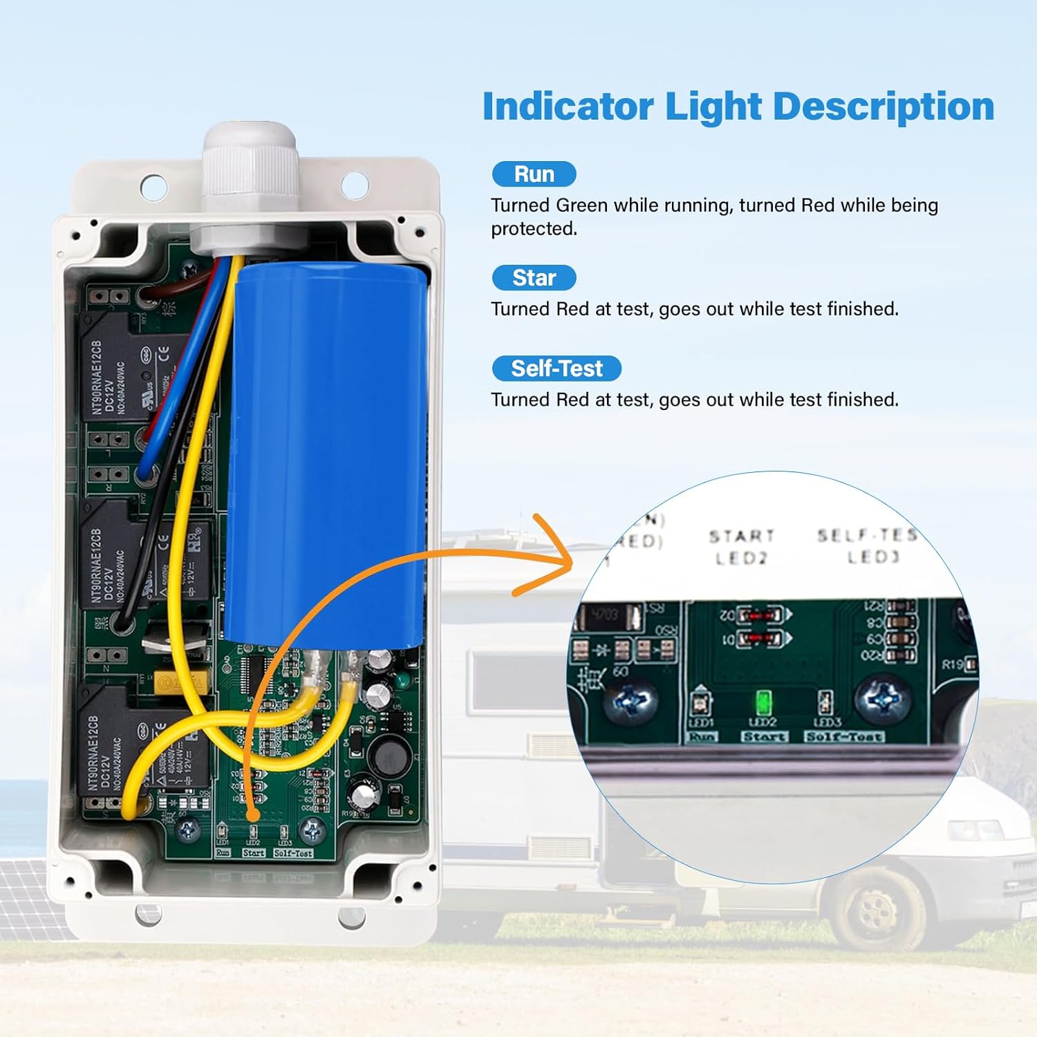 Soft Start for RV Air Conditioner, Ac Soft Start Kit, YUEWO Soft Starter for RV Enables Easy Start An A/C & Appliances on RV Power with A Small Generator