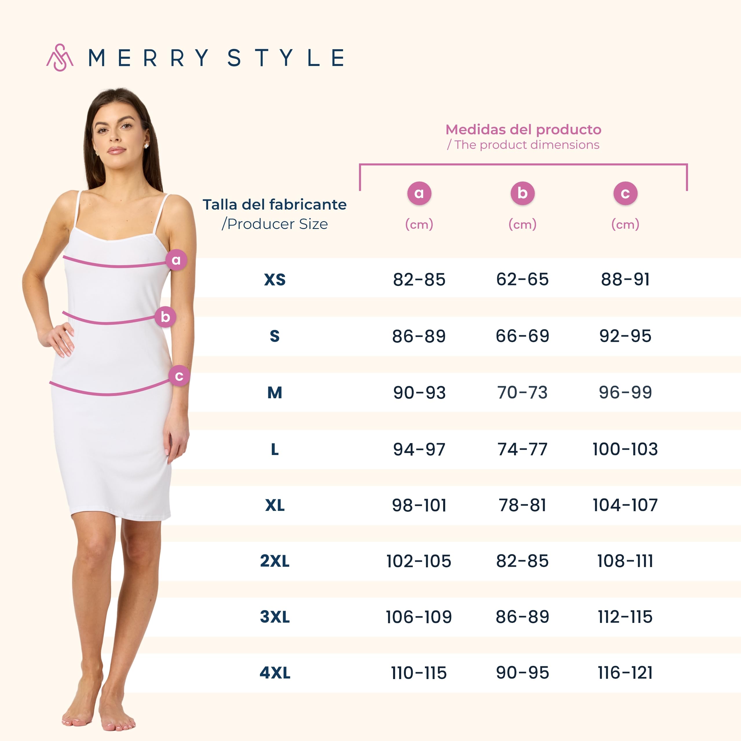 Merry Style Combinación Vestido Interior Mujer 2Pack MS10-203