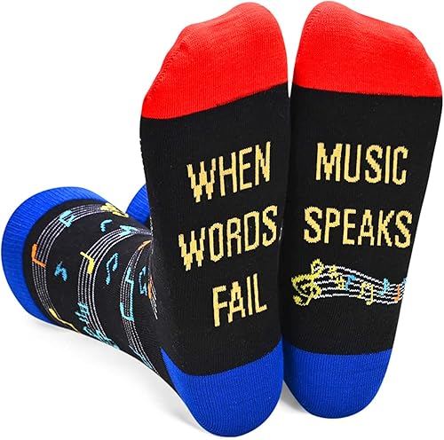 sockfun Regalos de música novedosos, regalos con temática musical, calcetines musicales para hombres, mujeres y adolescentes, regalos de notas